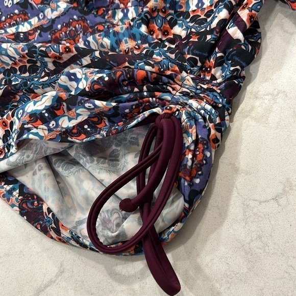 Athleta 36D/DD Marrakesh Side Scrunch Tankini Top + XL Bikini Wild Bloom NWT - Picture 15 of 16